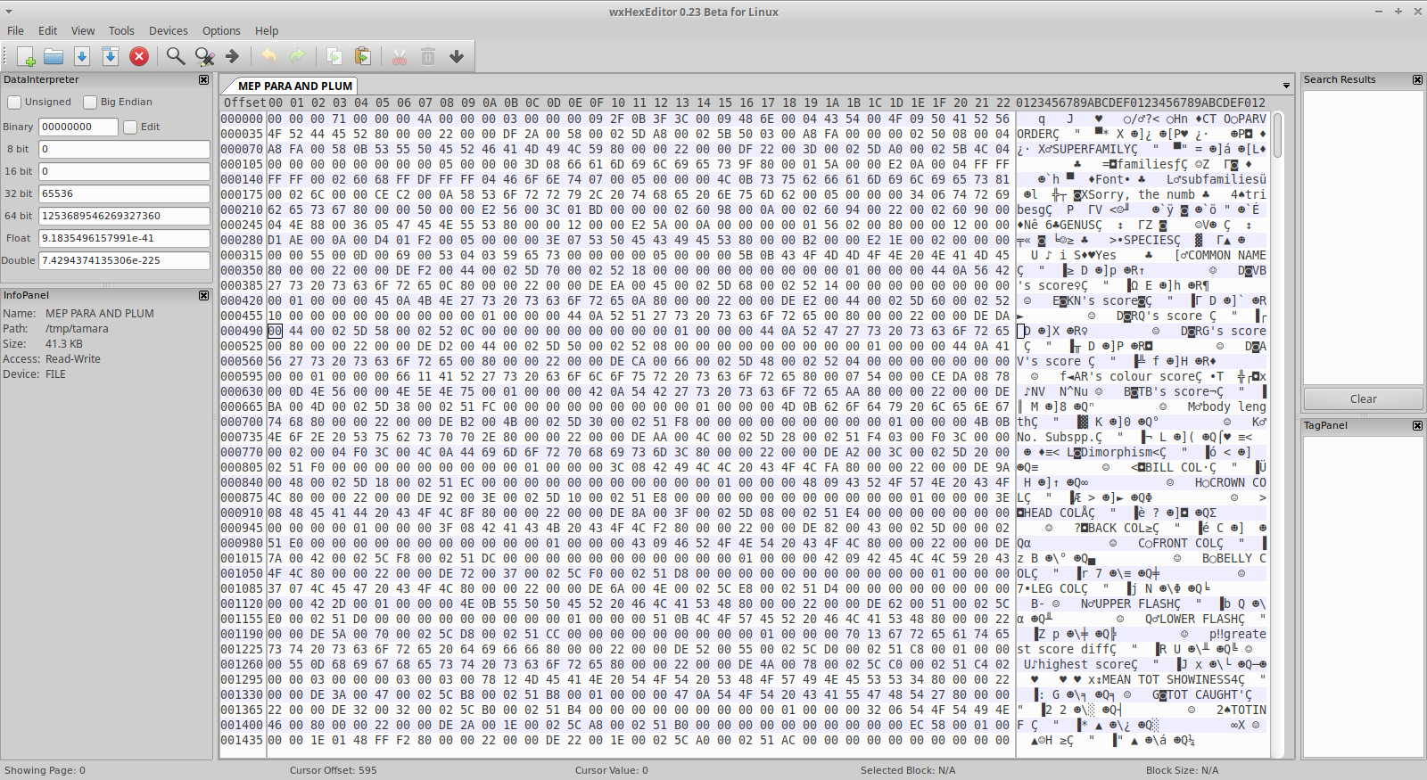 Screenshot of wxHexEditor
